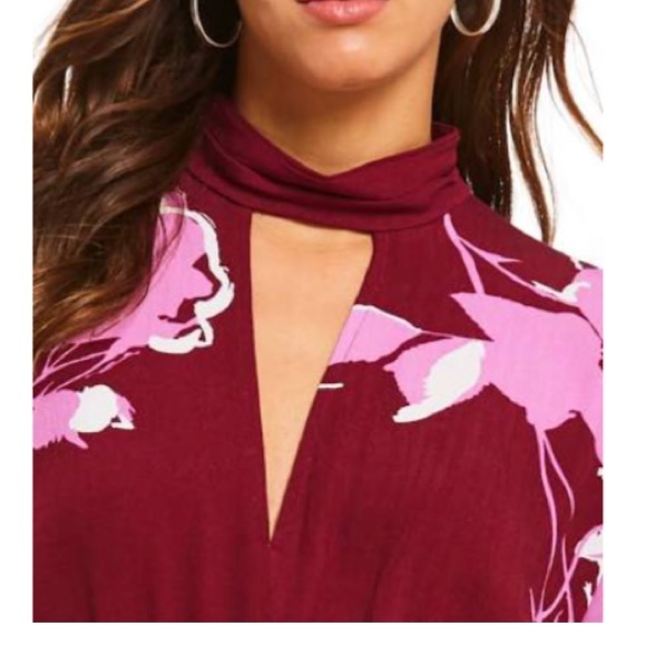Free People Say You Luv Me Floral Blouse - Plum - Picture 3 of 7